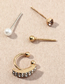 Fashion Geometry C-shaped Pearl And Diamond Geometric Non-pierced Ear Clip Set