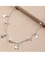 Fashion Silver Color Pentagram Pendant Round Bead Chain Necklace