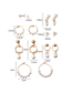 Fashion Gold Color Pearl Geometric Alloy Earrings Set