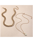 Fashion Gold Color Full Diamond Love Alloy Multilayer Necklace
