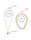 Fashion Gold Color Full Diamond Love Alloy Multilayer Necklace