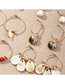 Fashion Color Mixing Disc Pendant Pearl Shell Earring Set
