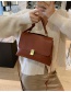 Fashion Brown Solid Color Crossbody Shoulder Bag With Lock Flap