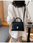 Fashion Black Lock Flap Solid Color Crossbody Shoulder Bag