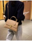 Fashion Khaki Solid Color Crossbody Shoulder Bag With Lock Flap