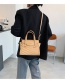 Fashion Khaki Belt Rhombus Gilded Letters One-shoulder Messenger Bag