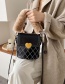 Fashion Brown Embroidered Rhombus Plush Love Lock Shoulder Messenger Bag