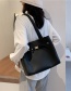 Fashion Black Large-capacity Belt Buckle Solid Color Mother-and-child Shoulder Bag