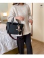 Fashion Red Wine Contrast Stitching Large Capacity Shoulder Bag