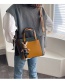 Fashion Yellowish Brown Contrast Stitching Large Capacity Shoulder Bag
