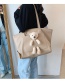 Fashion Black Large Capacity Bear Doll Stitching Contrast Color Shoulder Bag