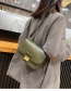 Fashion Green Flap Lock Solid Color Crossbody Shoulder Bag