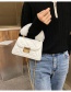 Fashion White Pure Color Rhombus Plush Chain Shoulder Messenger Bag