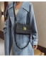 Fashion Black Stone Pattern Lock Shoulder Crossbody Bag