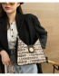 Fashion Black Chain Letter Printed Shoulder Bag