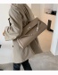 Fashion Khaki Lock Solid Color Flap One-shoulder Crossbody Bag