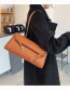 Fashion Brown Locking Solid Color Flap One-shoulder Crossbody Bag