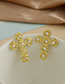 Fashion Gold Color Alloy Pearl Flower Cross Stud Earrings