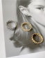 Fashion Gold-diamond Chain Alloy Twist Ring With Diamonds