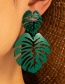 Fashion Green Acrylic Resin Leaf Geometric Earrings