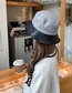 Fashion Gray Letter Mark Stitching Contrast Color Fisherman Hat