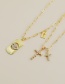 Fashion Gold Color Copper Inlaid Zircon Cross Necklace