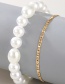 Fashion White Pearl Beaded Thin Chain Alloy Multilayer Anklet