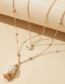 Fashion Golden Pearl Conch Pendant Alloy Multilayer Necklace