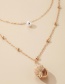 Fashion Golden Pearl Conch Pendant Alloy Multilayer Necklace