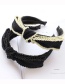Fashion Black Rice Bead Ribbon Bow Hair Band Wide-brimmed Headband With Ribbon Bow