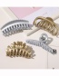 Fashion Painted Fishbone Clamp-silver Painted Geometric Lace Resin Hollow Grip