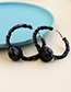Fashion Black Non-woven Rice Beads Round Earrings