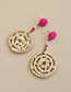 Fashion Green Non-woven Rice Beads Round Earrings
