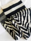 Fashion Zebra Pattern Green Zebra Print Contrast Wool Knit Scarf