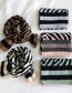 Fashion Zebra Pattern Powder Zebra Print Contrast Wool Knit Scarf