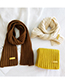 Fashion Caramel Solid Color Lettermark Thick Warm Knitted Scarf