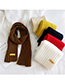 Fashion Caramel Solid Color Lettermark Thick Warm Knitted Scarf