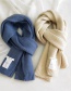 Fashion Gray Letter Logo Thick Knitted Solid Color Scarf