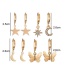 Fashion Color Mixing Butterfly Moon Alloy Ear Set
