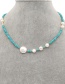 Fashion Round Turquoise Eye Pearl Beaded Necklace