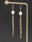 Fashion Gold Color Pearl O-shaped Flat Chain Tassel Earrings