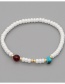 Fashion Red Stone Rice Beads Acrylic Eyes Geometric Beaded Bracelet