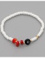 Fashion Red Stone Rice Beads Acrylic Eyes Geometric Beaded Bracelet