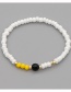 Fashion Eyes White Stone Rice Beads Acrylic Eyes Geometric Beaded Bracelet
