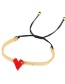 Fashion Red Rice Beads Handmade Love Beaded Bracelet
