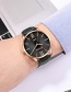 Fashion Brown With Black Shell Rose Gold Noodles Plaid Ultra-thin Mens Belt Watch