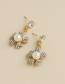 Fashion 2# Alloy Diamond Pearl Geometric Stud Earrings