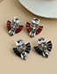 Fashion Red Alloy Diamond Fan-shaped Earrings