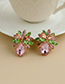 Fashion Pink Alloy Diamond Drop Earrings
