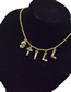 Fashion Babygirl Letter Diamond Pendant Steel Titanium Necklace